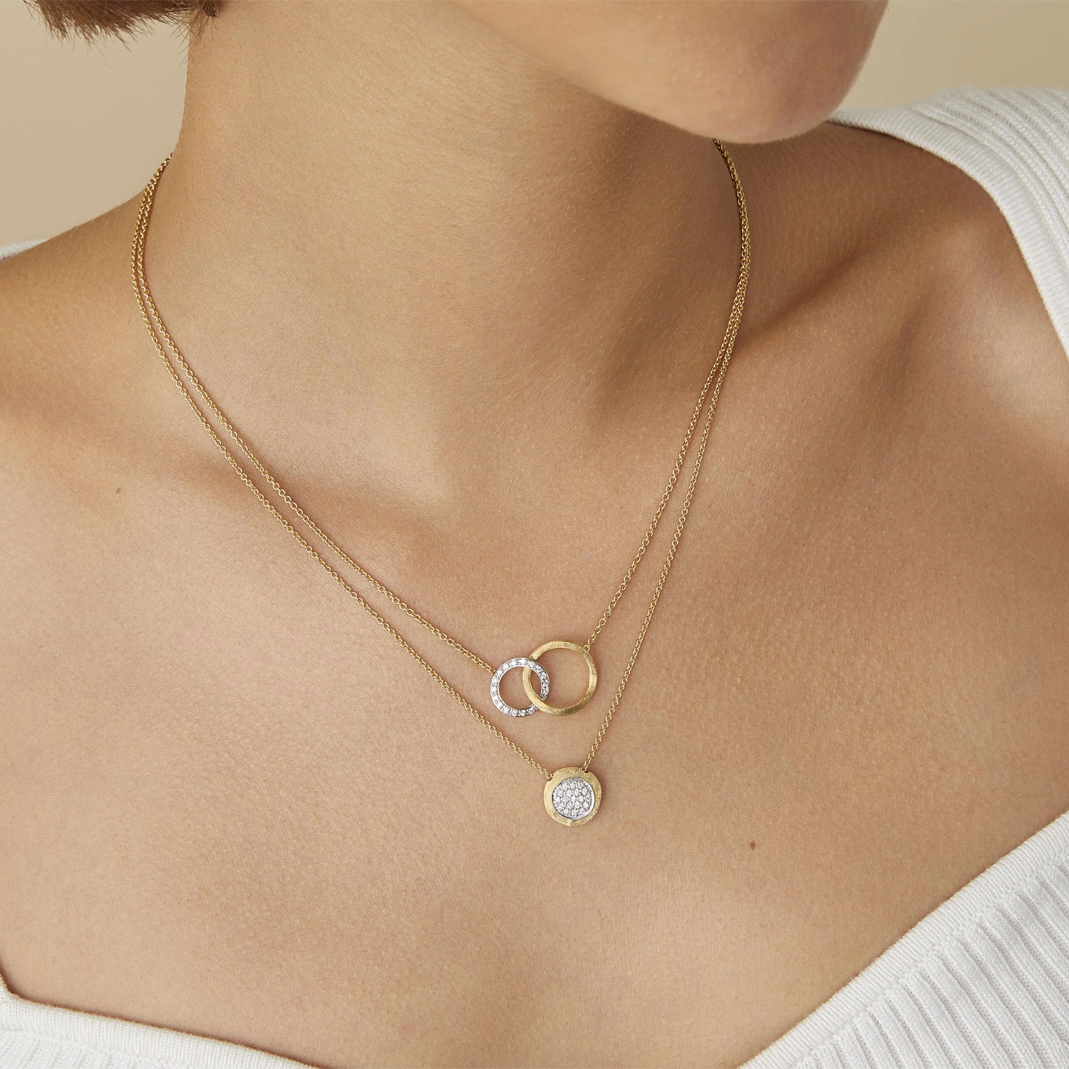 Marco Bicego Delicati 18ct Yellow Gold 0.15ct Diamond Necklace