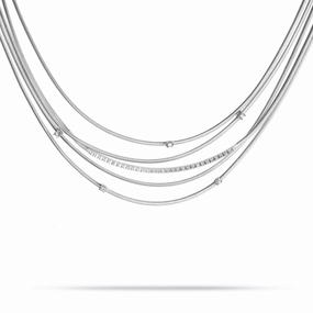 Marco Bicego Goa 18ct White Gold 0.38ct Diamond Five Row Necklace