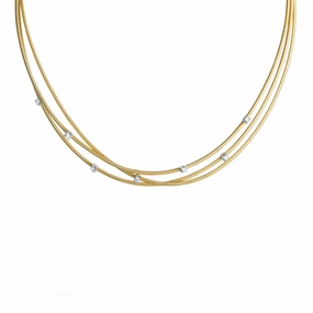 Marco Bicego Goa 18ct Yellow Gold 0.21ct Diamond Necklace