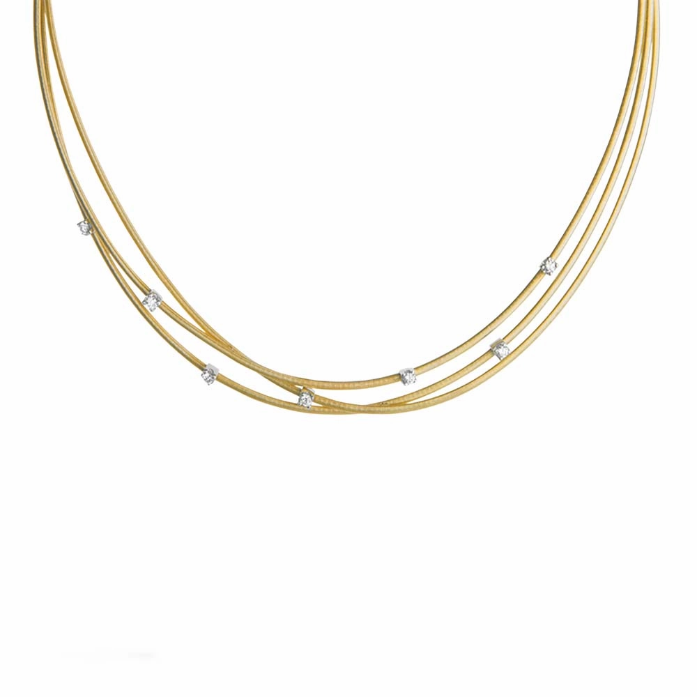 Marco Bicego Goa 18ct Yellow Gold 0.21ct Diamond Necklace