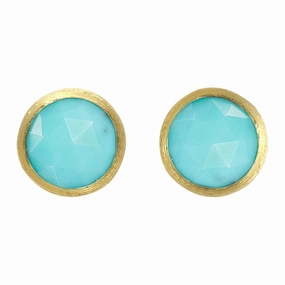 Marco Bicego Jaipur 18ct Yellow Gold Turquoise Petite Stud Earrings