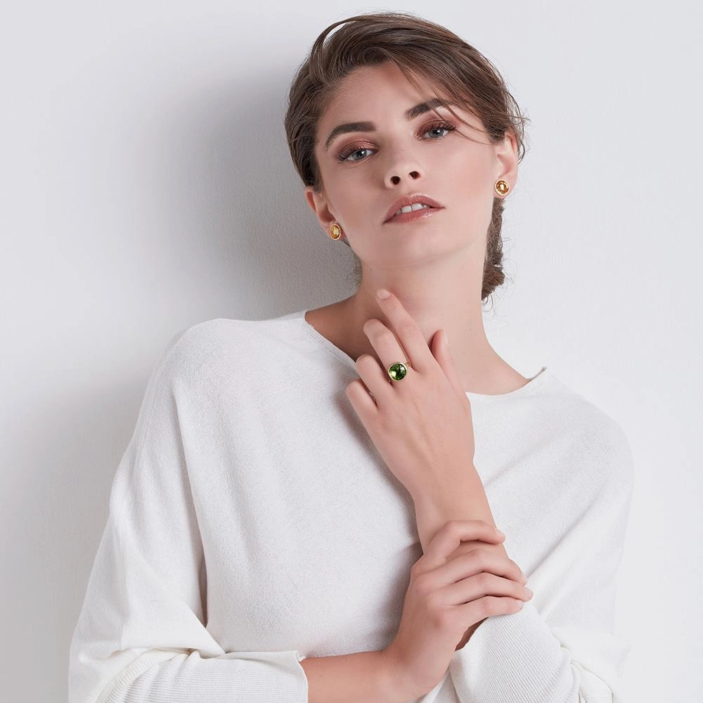 Marco Bicego Jaipur 18ct Yellow Gold Yellow Quartz Stud Earrings