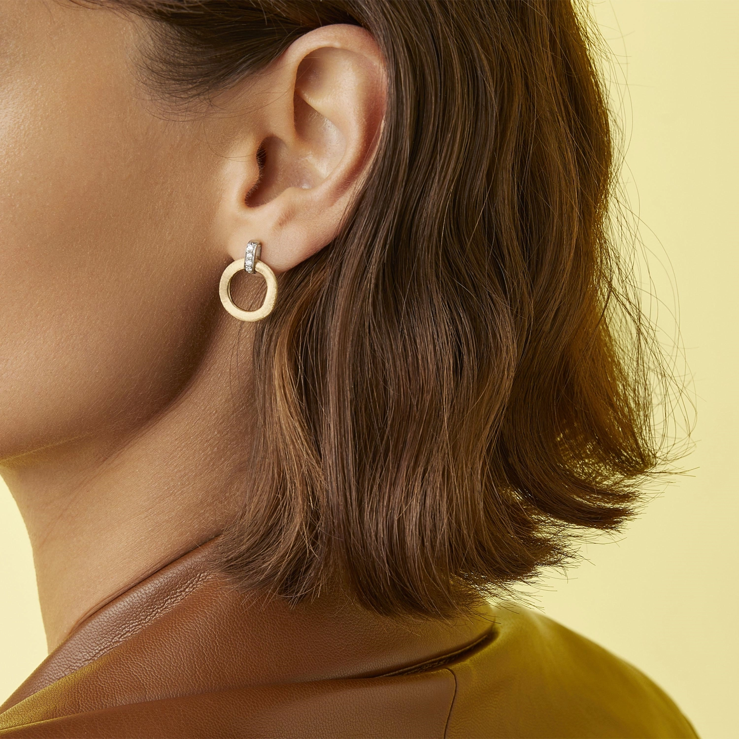 Marco Bicego Jaipur Link 18ct Yellow Gold Diamond Circle Earrings