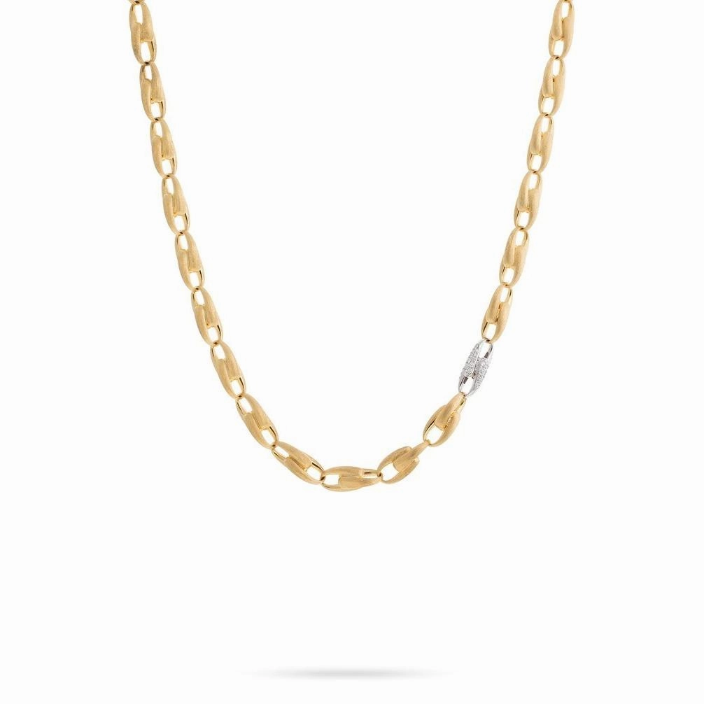 Marco Bicego Lucia 18ct Yellow Gold 0.78ct Diamond Medium Link Necklace