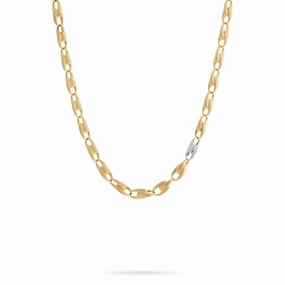 Marco Bicego Lucia 18ct Yellow Gold 0.78ct Diamond Medium Link Necklace