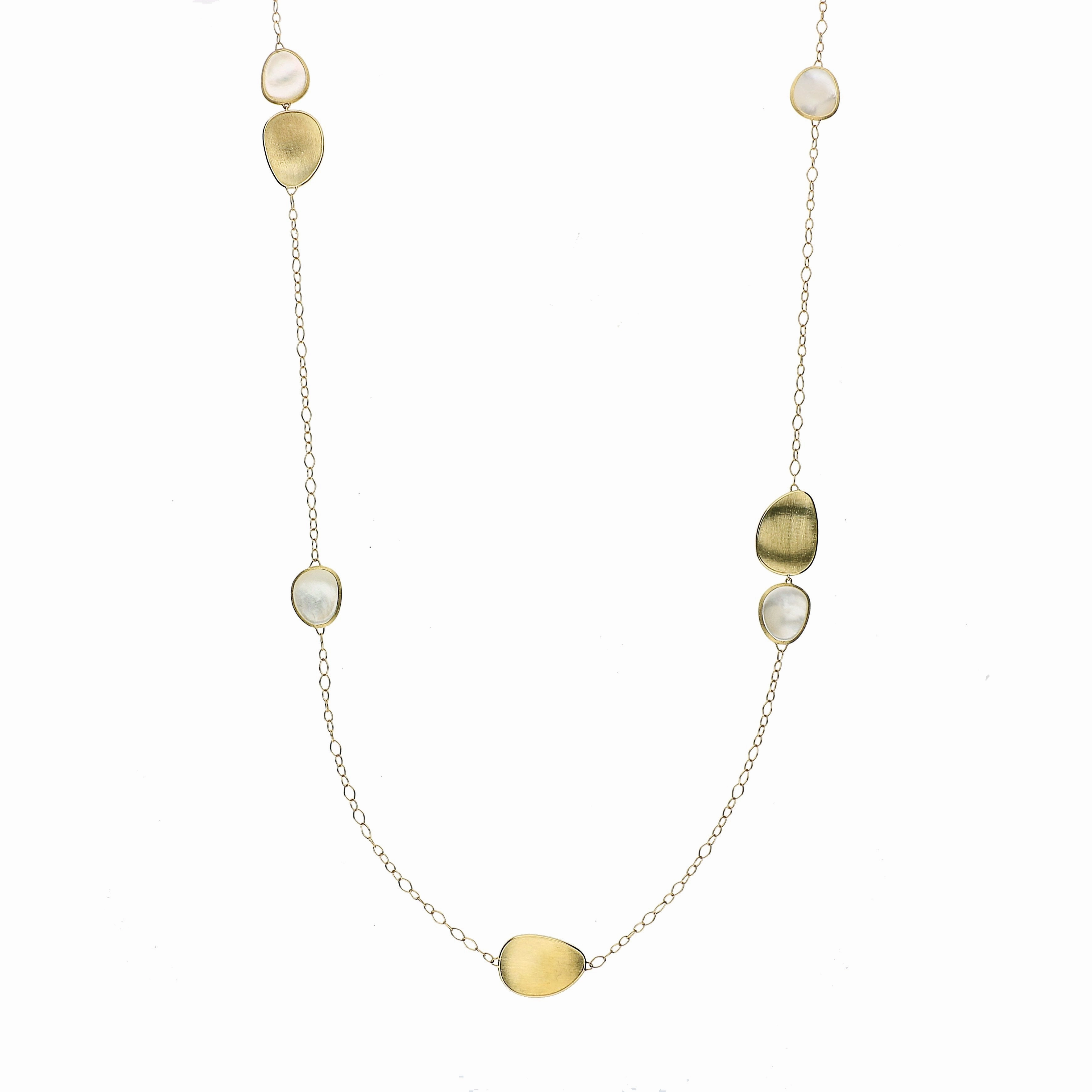 Marco Bicego Lunaria 18ct Yellow Gold White Mother of Pearl Necklace D