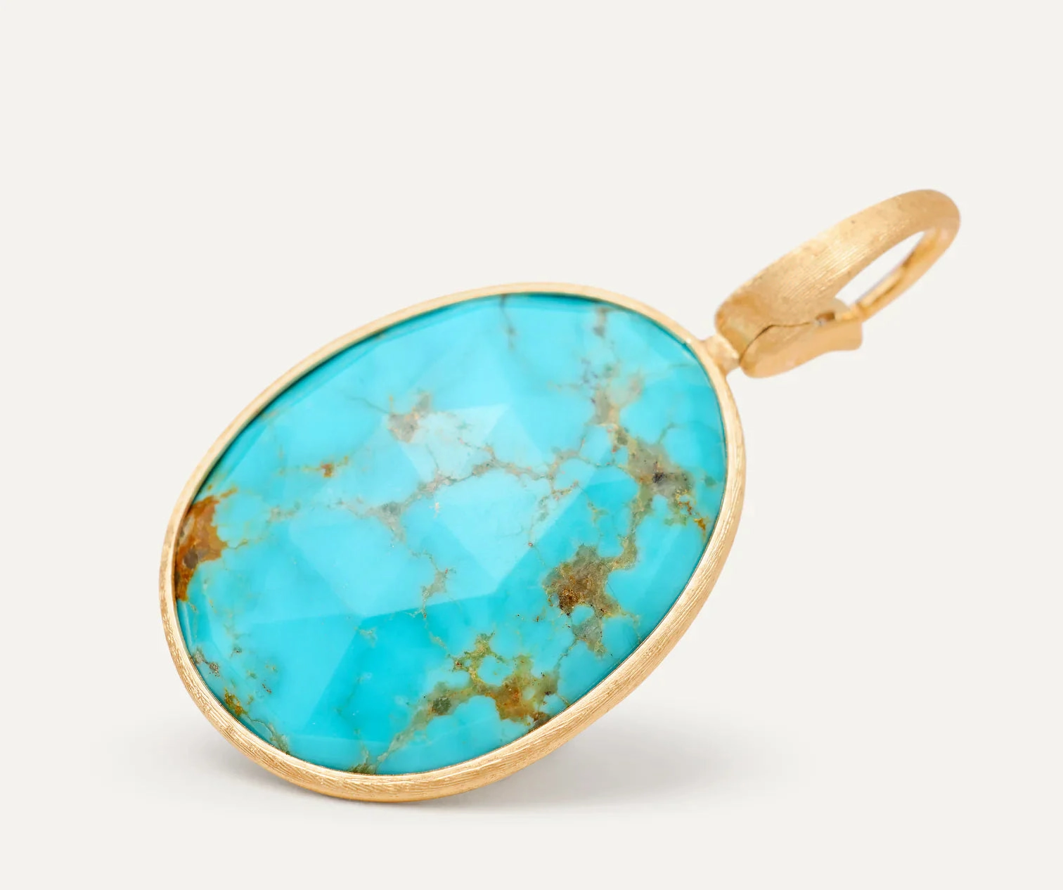 Marco Bicego Lunaria Colour 18ct Yellow Gold and Turquoise Pendant