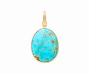 Marco Bicego Lunaria Colour 18ct Yellow Gold and Turquoise Pendant