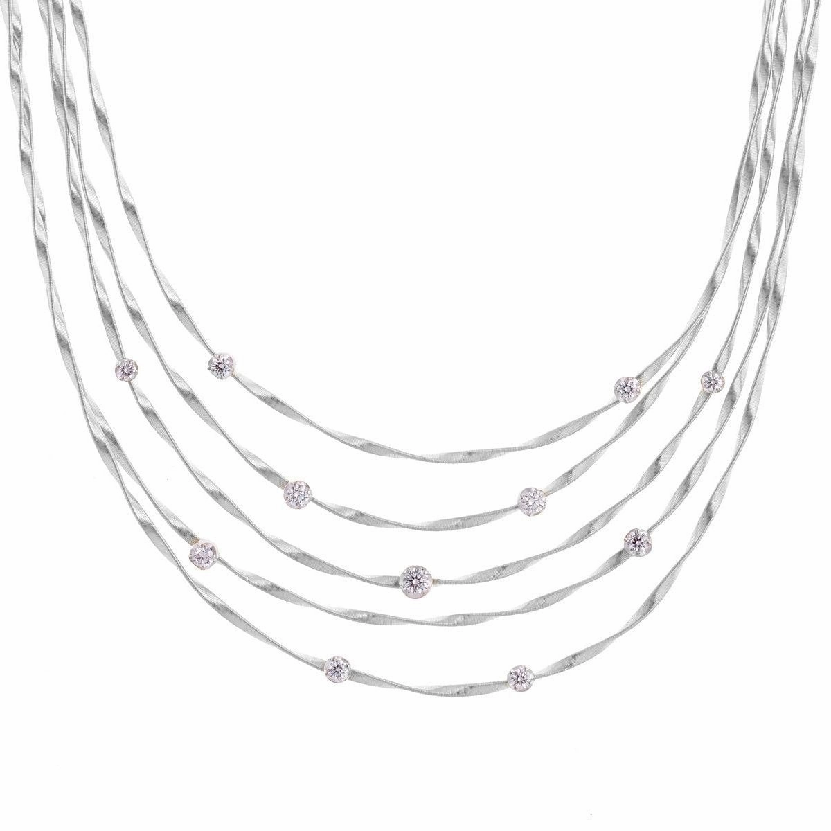 Marco Bicego Marrakech 18ct White Gold 1.90ct Diamond Five Strand Collar Necklace