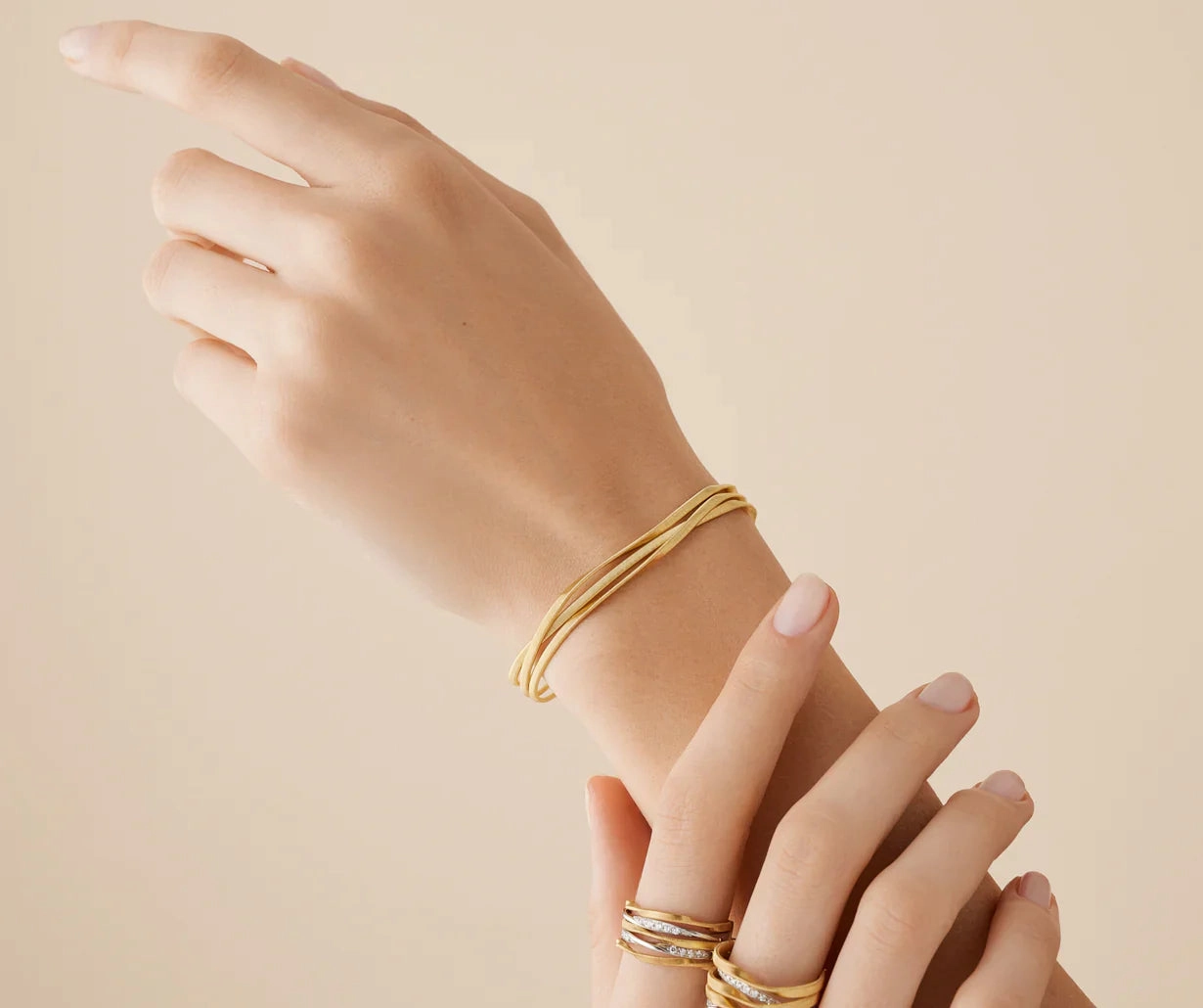 Marco Bicego Marrakech 3 Strand 18ct Yellow Gold Coil Necklace