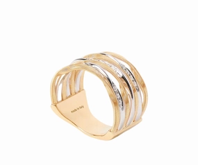 Marco Bicego Marrakech Onde 18ct Yellow Gold Coil 0.153ct Diamond Ring
