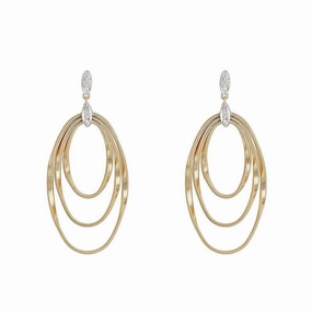 Marco Bicego Marrakech Onde 18ct Yellow Gold Diamond Drop Stud Earrings
