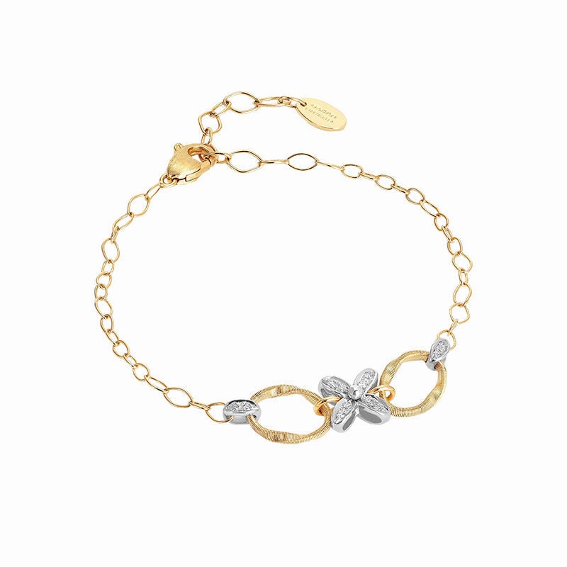 Marco Bicego Marrakech Onde 18ct Yellow Gold Diamond Flower Bracelet D