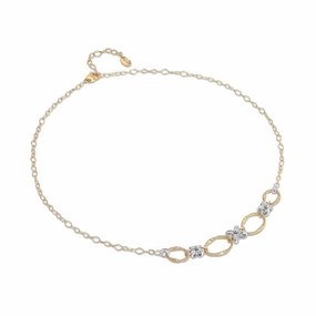Marco Bicego Marrakech Onde 18ct Yellow Gold Diamond Flower Necklace
