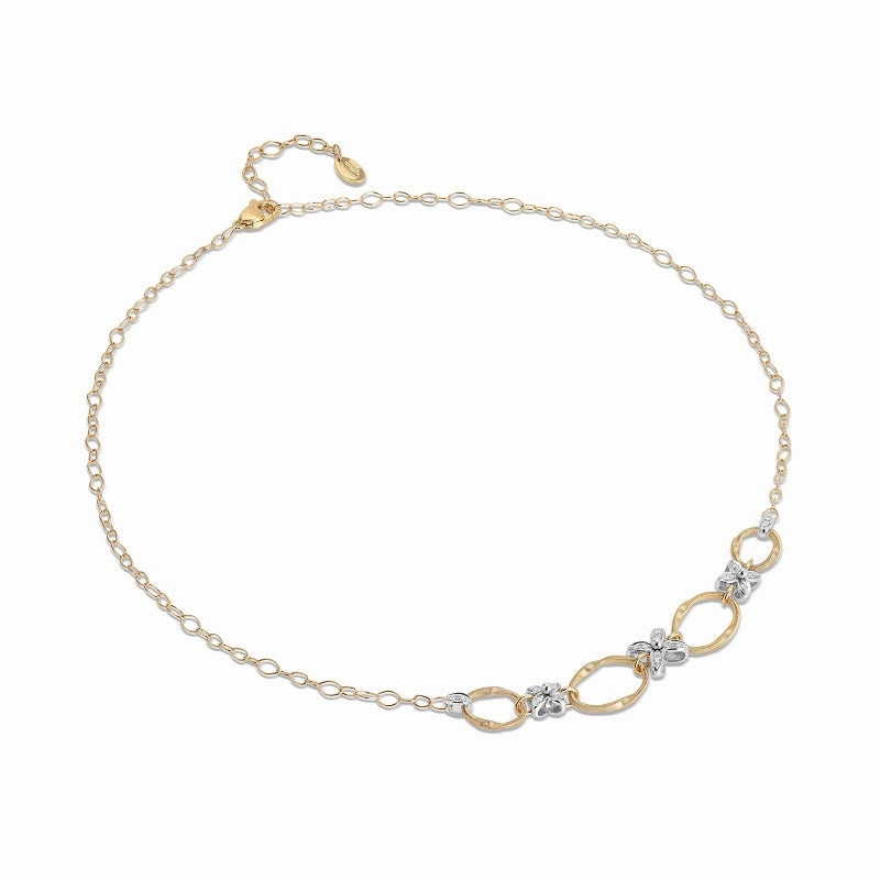 Marco Bicego Marrakech Onde 18ct Yellow Gold Diamond Flower Necklace