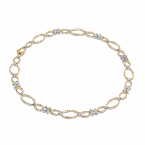 Marco Bicego Marrakech Onde 18ct Yellow Gold Diamond Flower Necklace