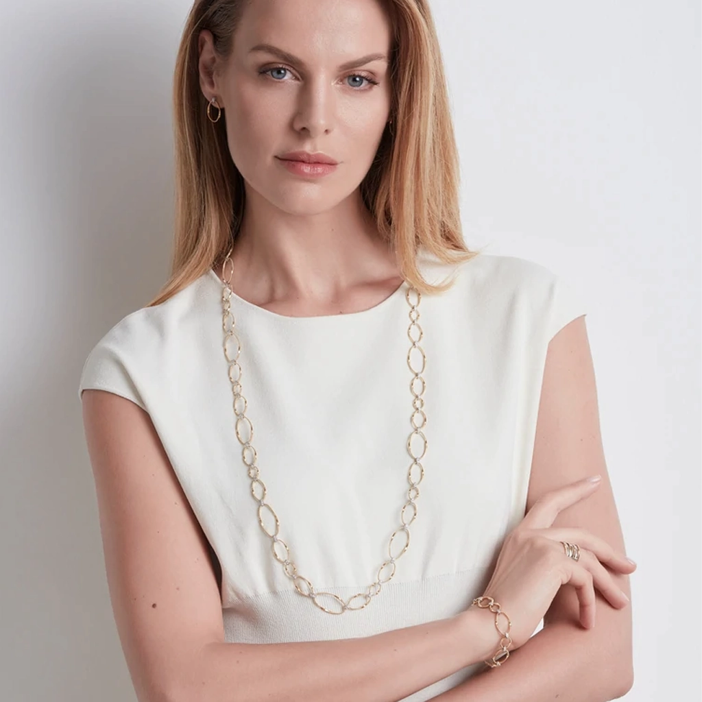 Marco Bicego Marrakech Onde 18ct Yellow Gold Diamond Necklace