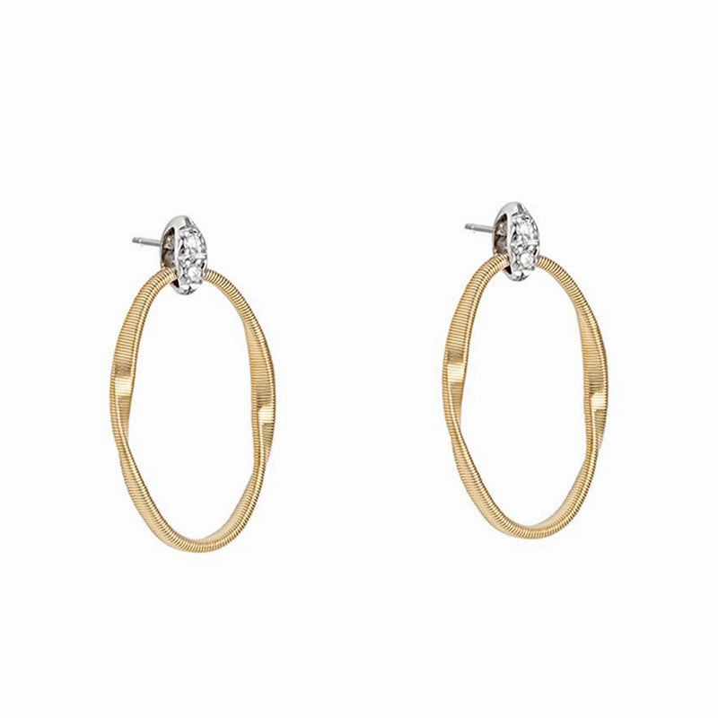 Marco Bicego Marrakech Onde 18ct Yellow Gold Diamond Stud Earrings