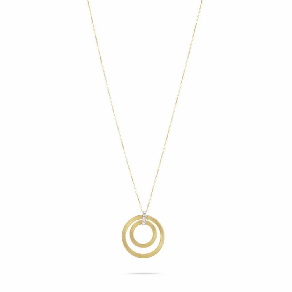 Marco Bicego Masai 18ct Yellow Gold 0.15ct Diamond Double Round Necklace