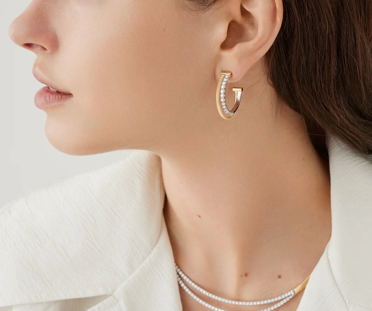 Marco Bicego Masai 18ct Yellow Gold Coil 0.65ct Diamond Earrings