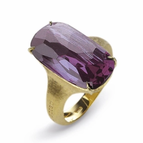 Marco Bicego Murano 18ct Yellow Gold Amethyst Cushion Cut Ring