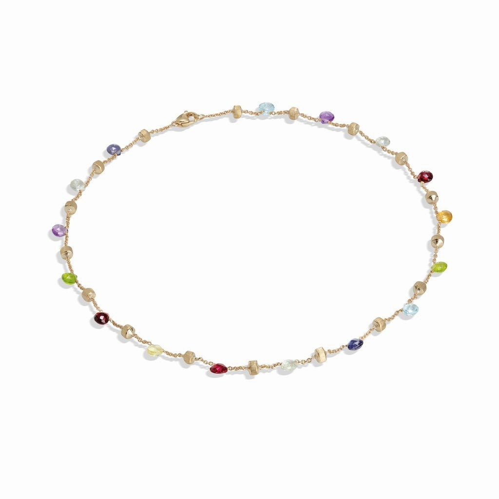 Marco Bicego Paradise 18ct Yellow Gold Mixed Stone Single Strand Necklace