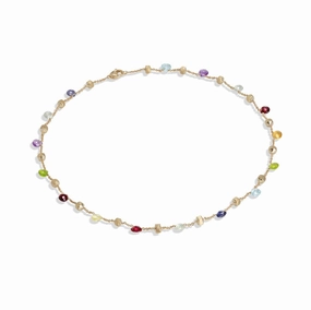 Marco Bicego Paradise 18ct Yellow Gold Mixed Stone Single Strand Necklace