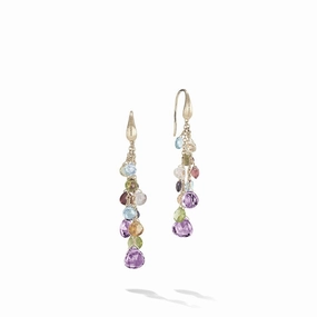 Marco Bicego Paradise 18ct Yellow Gold Multicolour Gemstone Drop Earrings
