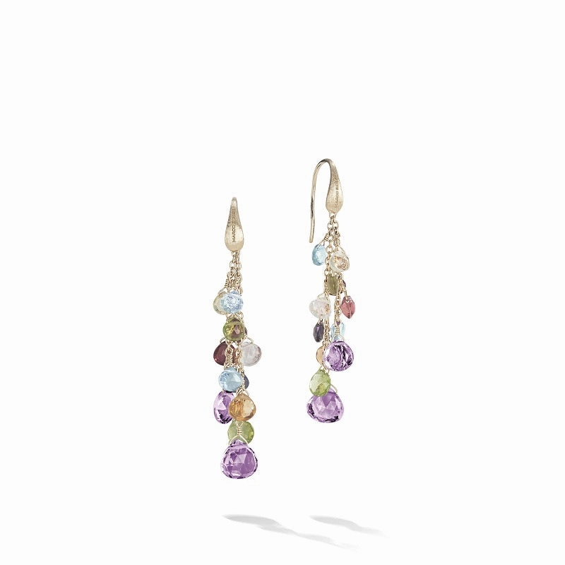 Marco Bicego Paradise 18ct Yellow Gold Multicolour Gemstone Drop Earrings