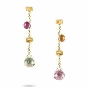 Marco Bicego Paradise 18ct Yellow Gold Multicolour Gemstone Earrings