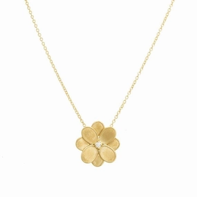 Marco Bicego Petali 18ct Yellow Gold Diamond Small Flower Necklace