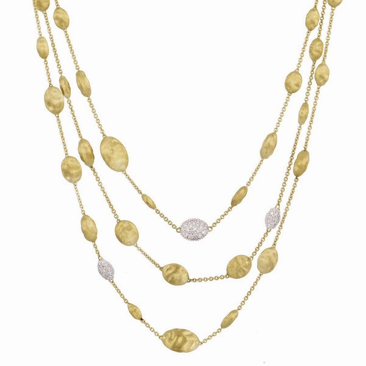 Marco Bicego Siviglia 18ct Yellow Gold 0.69ct Diamond Layered Necklace