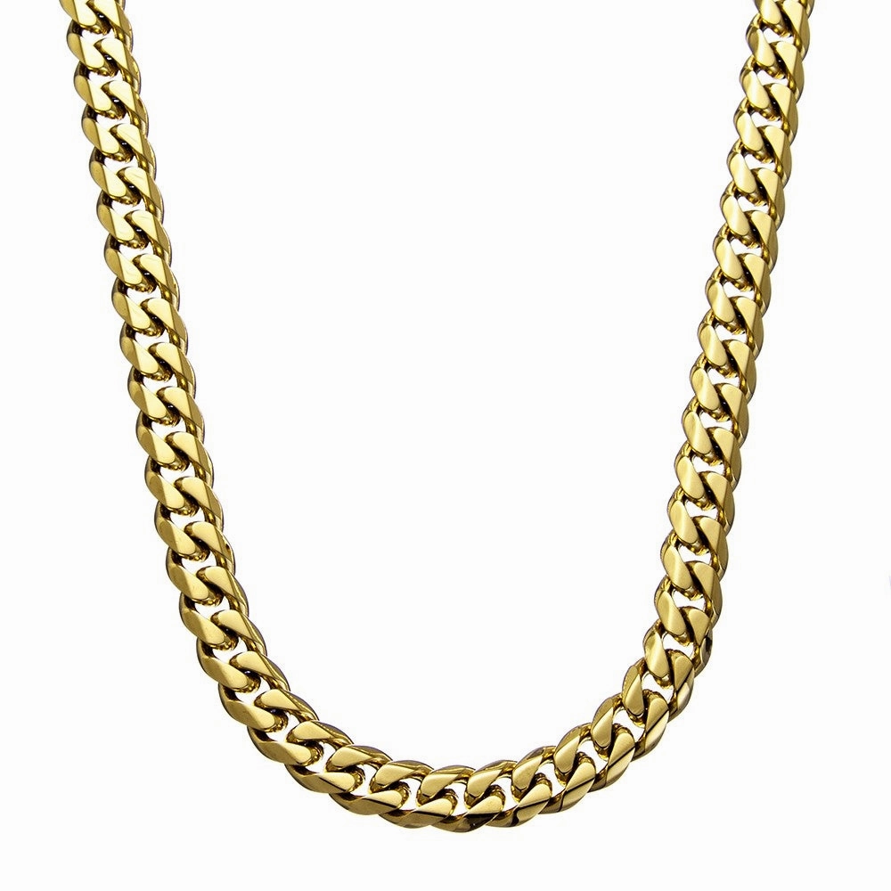 Men Chain- 10mm Stainless Steel Cuban Link -  (variety of sizes & colours)