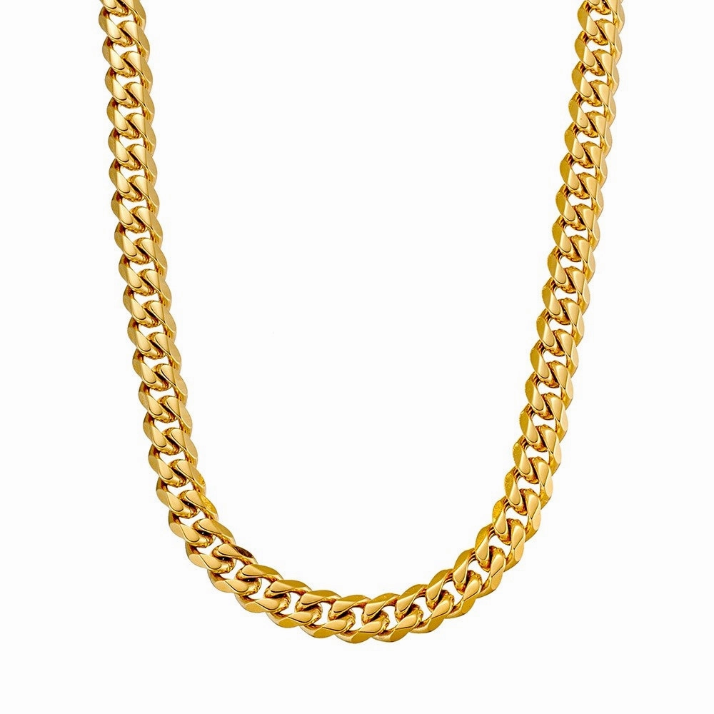 Men Chain - 8mm Stainless Steel Cuban Link - (variety colours & sizes)