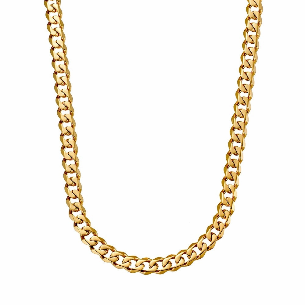 Men Necklace- 6mm Stainless Steel Curb Link (variety colours & sizes)