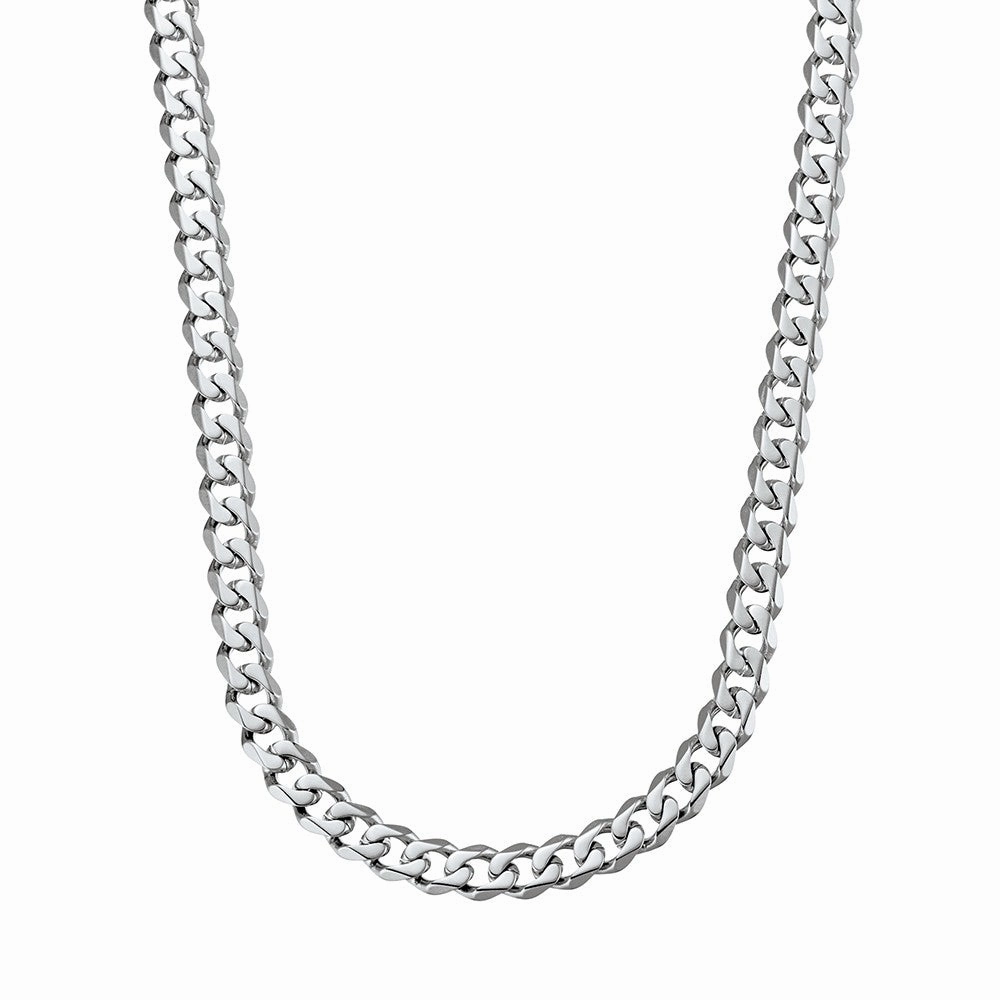 Men Necklace- 6mm Stainless Steel Curb Link (variety colours & sizes)