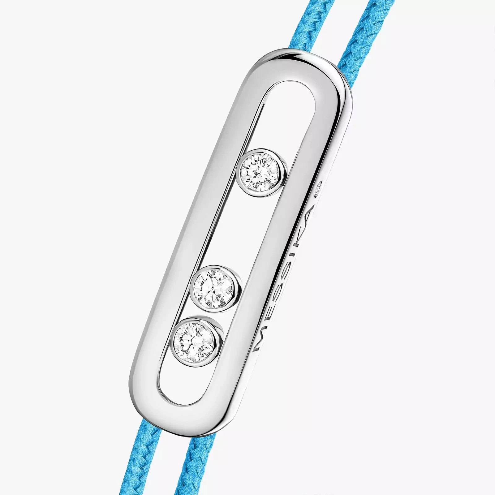 Messika Care(s) 18ct White Gold & Diamond Blue Cord Bracelet