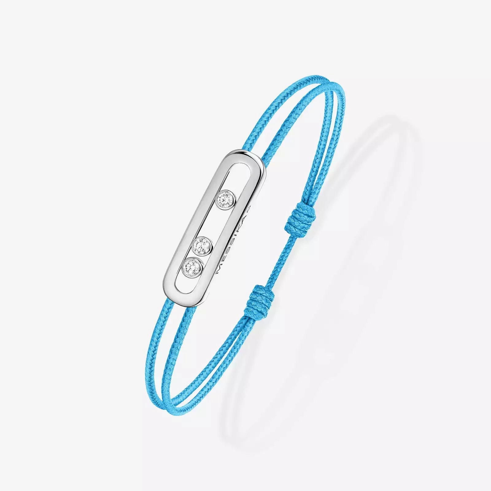 Messika Care(s) 18ct White Gold & Diamond Blue Cord Bracelet