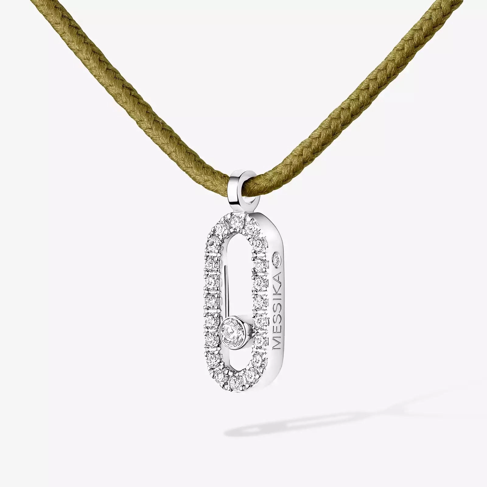 Messika Care(s) 18ct White Gold & Diamond Khaki Cord Pav Necklace