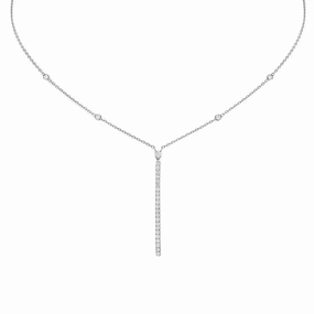 Messika Gatsby 18ct White Gold 0.38ct Diamond Vertical Bar Necklace