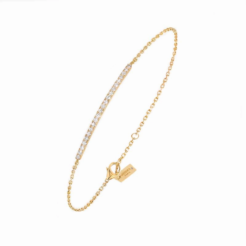 Messika Gatsby 18ct Yellow Gold 0.25ct Diamond Bar Bracelet