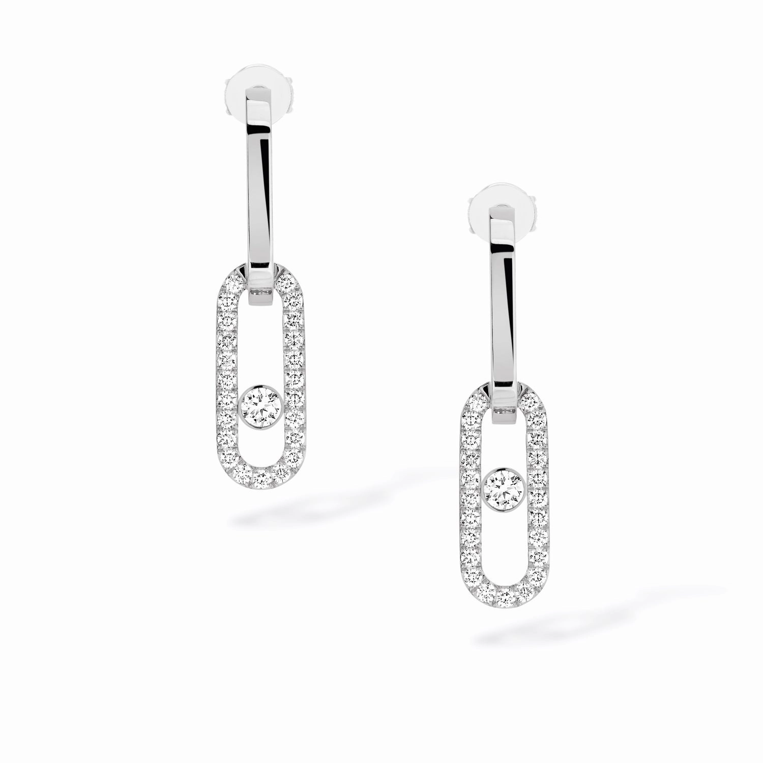 Messika Move Link 18ct White Gold 0.88ct Diamond Drop Earrings