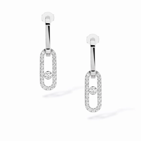 Messika Move Link 18ct White Gold 0.88ct Diamond Drop Earrings