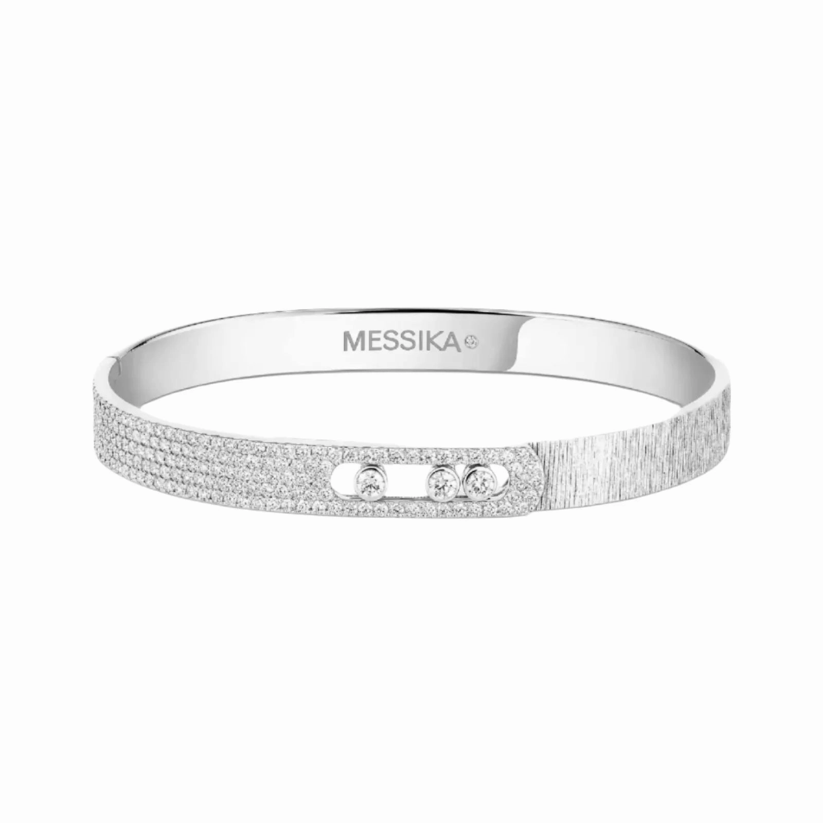 Messika Move Noa Cisel Semi-Pav 18ct White Gold 1.55ct Diamond Bangle