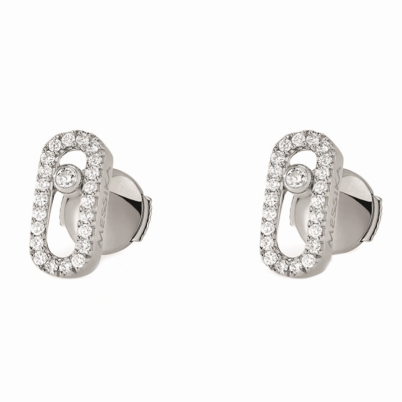 Messika Move Uno 18ct White Gold 0.18ct Diamond Stud Earrings