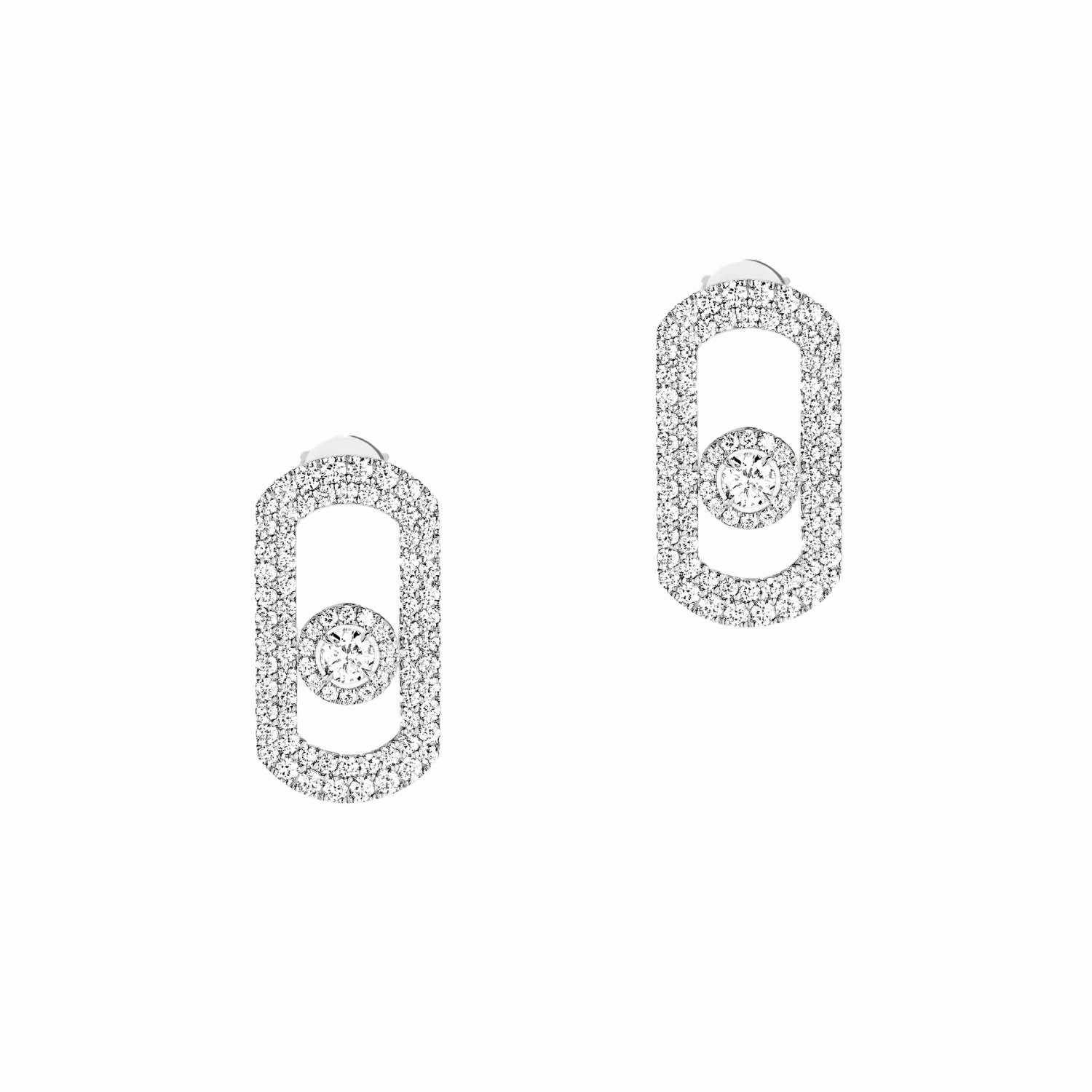 Messika So Move 18ct White Gold 1.30ct Diamond Pave Stud Earrings