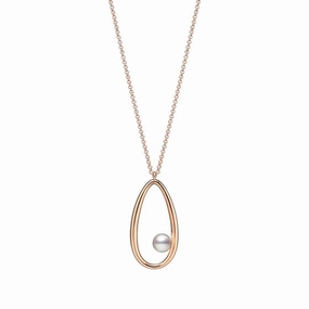 Mikimoto 18ct Rose Gold Akoya Moon Dew 60cm Necklace