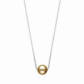Mikimoto 18ct White Gold 10mm Golden A  South Sea Pearl Necklace