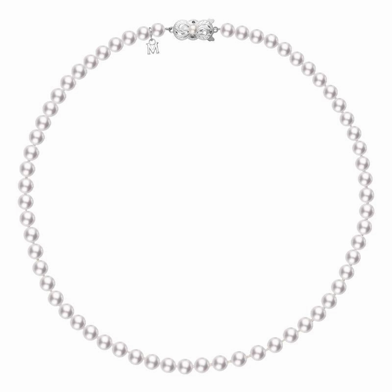 Mikimoto 18ct White Gold 6.0mm White Akoya Pearl Necklace