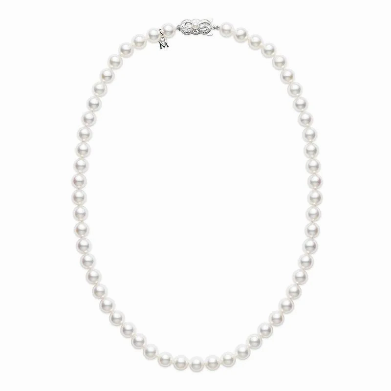 Mikimoto 18ct White Gold 6.5mm White A1 Grade Akoya Pearl Uniform Strand Necklace